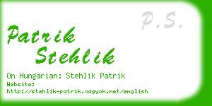 patrik stehlik business card